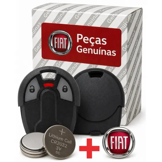 Capa Controle Alarme Fiat Uno Palio Strada + Bateria + Logo