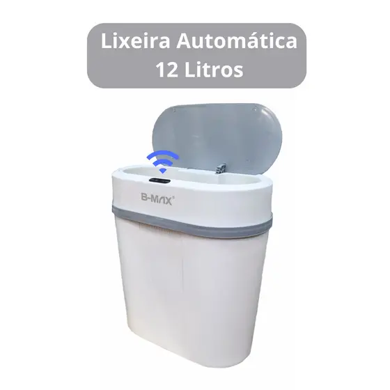 BRANCA - Lixeira inteligente com Sensor de Aproximação Automática 12 litros - BM-F1179