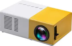 Mini Projetor Portátil Led 1080p com saida HDMI - 600 Lumens Amarelo/Branco