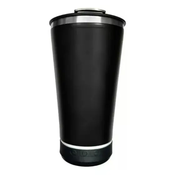 Normal Bluetooth - Copo Térmico Som Led e TAMPA com ABRIDOR (420 ml) - Preto