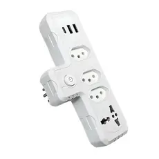 Adaptador para Tomada Benjamin (T) com USB-A e USB-C Bivolt - BM-8704A