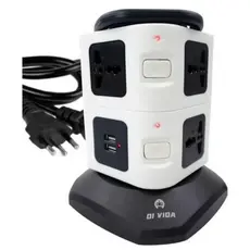Torre de Tomada Elétrica com 7 Entradas Universais e 2 Portas USB - OI-TO 128