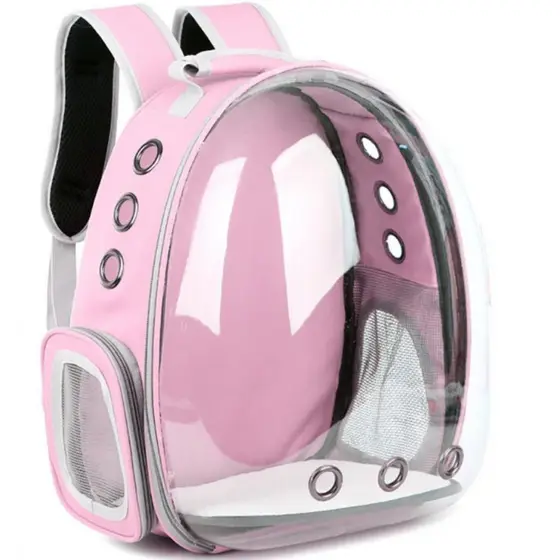 ROSA - Mochila Pet Transporte para Cães e Gatos - Visão Ampla