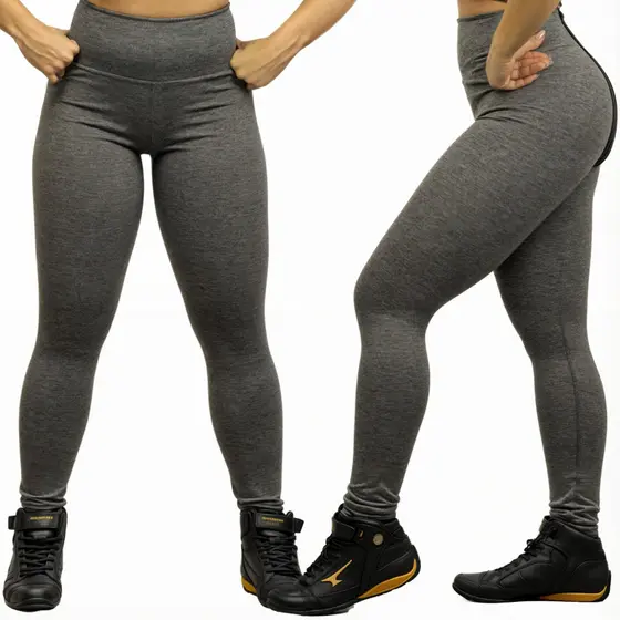 Legging Academia Suplex Lisa Premium não Transparece - Cinza (G)