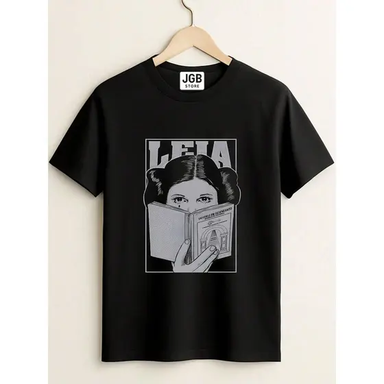 Camiseta Leia Star Wars Estudo Livros Leitura Masculino Feminino 100% Algodão Plus Size