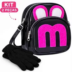 Bolsa Infantil Feminina com Luva Kit Inverno Menina Transversal