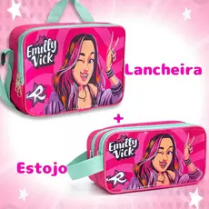 Kit Emilly Vick Lancheira + Estojo Com Dois Compartimentos