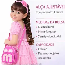 Bolsa Infantil Menina Transversal Bolsinha com Alça Ajustável
