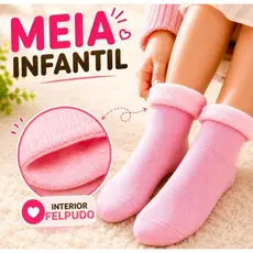 Kit Meia Infantil Felpuda Térmica Inverno Menina Quentinha