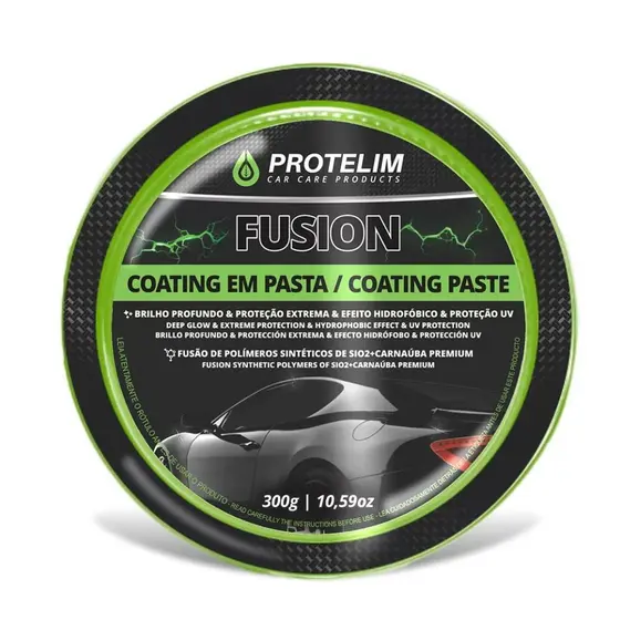 COATING EM PASTA FUSION COAT 300G PROTELIM CARNAÚBA PREMIUM + APLICADOR DE ESPUMA