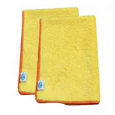 Toalha de Microfibra Amarela  40x60 Com 350GSM  Borda Costurada  2 UN