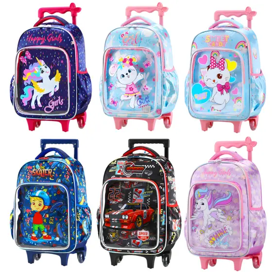 Mochila Infantil Com Rodinha Masculina Feminina Escolar Juvenil Reforçada Qualidade Design Moderno