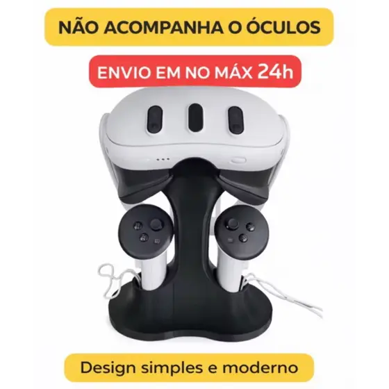 Suporte Meta Quest 3, 3s e 2 Stand Base – Organizador de Mesa Premium p/ Óculos VR e Controles