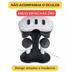 Suporte Meta Quest 3, 3s e 2 Stand Base – Organizador de Mesa Premium p/ Óculos VR e Controles