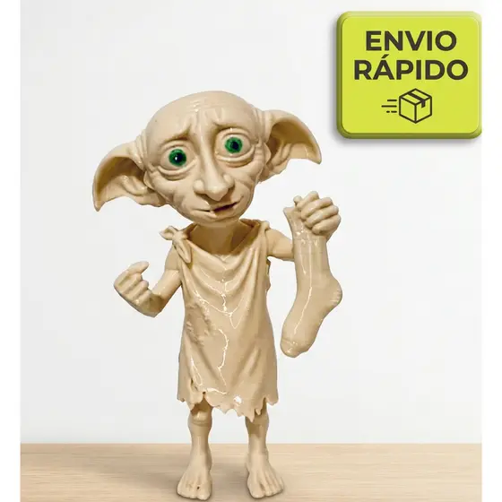 Boneco Dobby Harry Potter Miniatura Elfo Doméstico Livre Com Meia Action Figure Colecionável Decoração Estatueta Enfeite