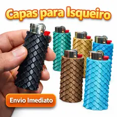 Capa Case Para Isqueiro Bic Grande Max | Capinha Escamada Antiderrapante | Protetor Porta Bic Decorativo