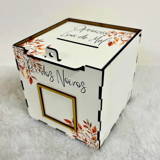 Caixa PIX Casamento – Operação Lua de Mel Corte da Gravata Qr code com Estampa Flores Terracota