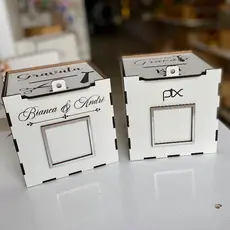 CAIXA PARA CASAMENTO OPERAÇÃO LUA DE MEL E GRAVATA COM QRCODE