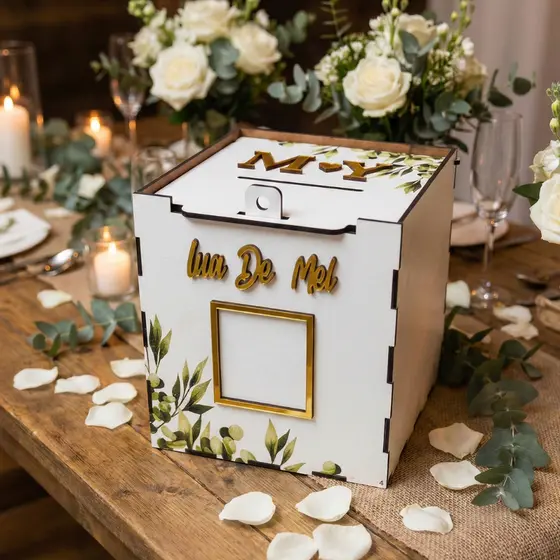 Caixa Pix Corte Da Gravata Casamento Operação Lua De Mel Mdf Personalizada Oliveiras