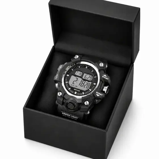 Rel贸gio Masculino Digital Esportivo com LED, Alarme e Cron么metro