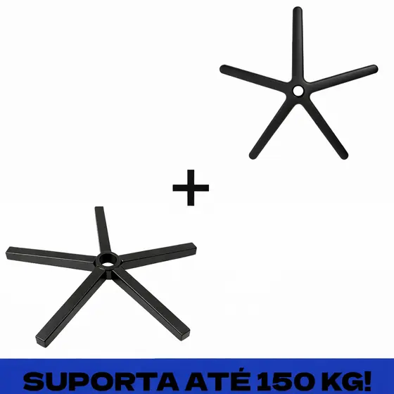 Upgrade Base Cadeira Gamer Reforçada de Aço Suporta até 150kg + Capa