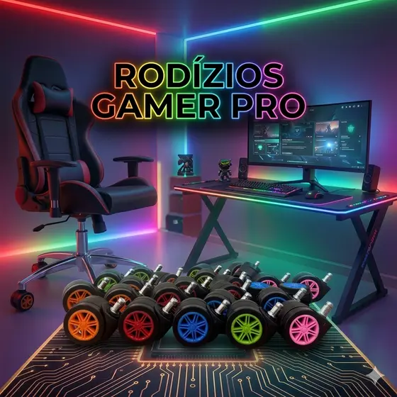 Rodízios Cadeira Gamer Coloridos Base Estrela Pino 11mm suporta até 200kg