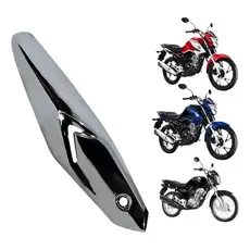 Protetor de Escapamento Cromado CG 160 Titan Fan Start 2016 a 2024 Alumínio