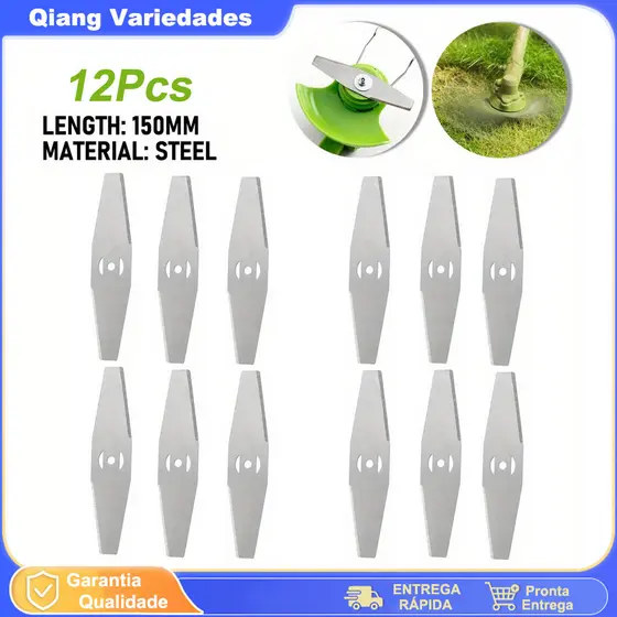 Kit 12 Peças Lâminas De Cortador De Grama Aparador De Bermas