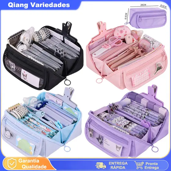 Estojo De Lápis Grande Capacidade Multifuncional Meninas