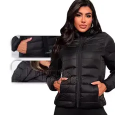Jaqueta Bobojaco Feminina Capuz Removivel Preta lisa