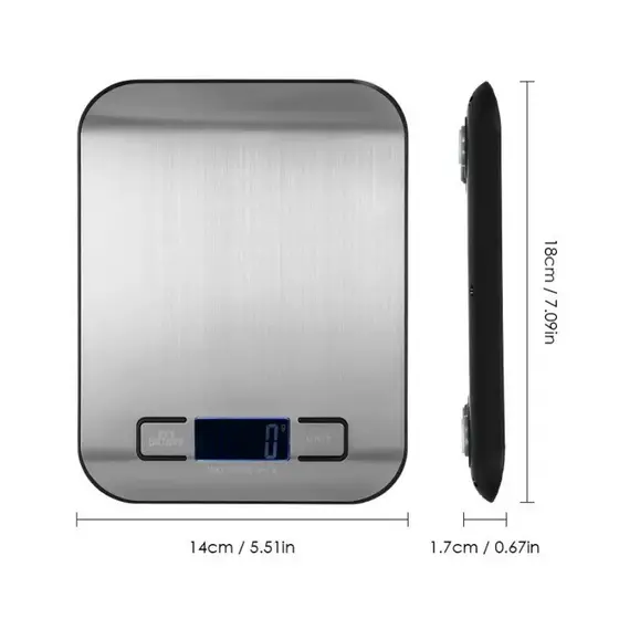 Balança Digital de Cozinha Inox alta precisão com Visor digital de ate 10Kg Entrega rápida