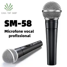 Microfone Profissional Sm58 Com Cabo 5 Metros Chave Liga E Desliga Alta Sensibilidade