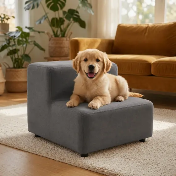 ENVIO IMEDIATO - Escada Estofada Escadinha 2 Degraus Para Pet Gato Cachorro Subir No Sofá Luxo Suede