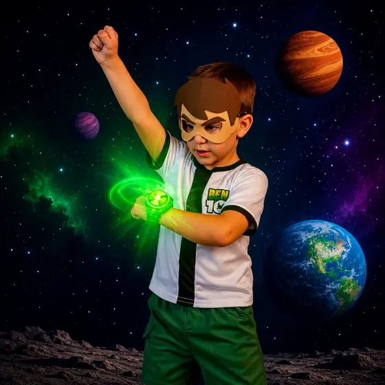 Fantasia Infantil Ben 10 – Menino 2 a 10 Anos - Carnaval, Festa, Halloween, Cosplay – Pronta Entrega
