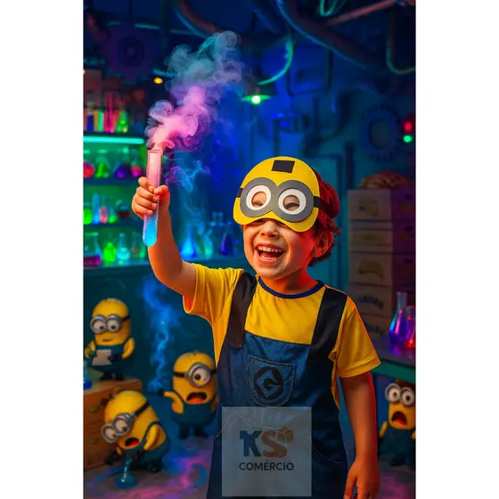 Fantasia Infantil Macacão Curto Minions – Menino e Menina (2 a 8 Anos) 🎉 Pronta Entrega!
