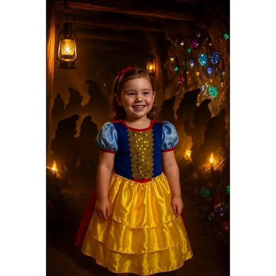 Fantasia Infantil Branca de Neve - Vestido Princesas 2 a 10 Anos - Pronta Entrega