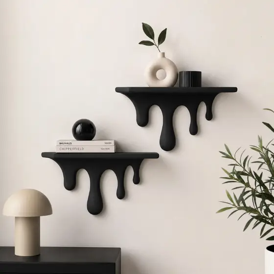 Kit 2 Prateleiras Aesthetic Escorrendo Decorativa Quarto Sala 17cm