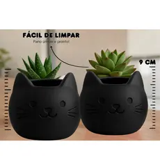 Kit 2 Vasos Gatinho Decorativo | Vaso Fofo para Suculentas e Decoração | Design Moderno