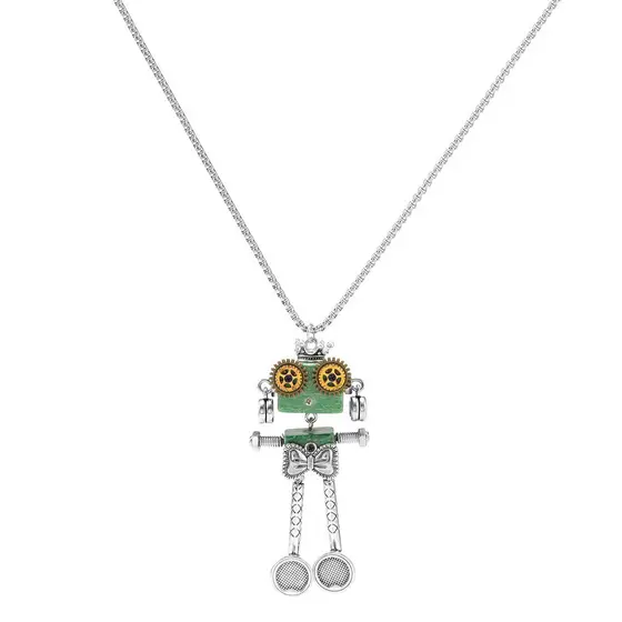 [Bestseller de 2026] Colar de Robô Punk Feito à Mão, Pingente Único e Fofo GBAZ