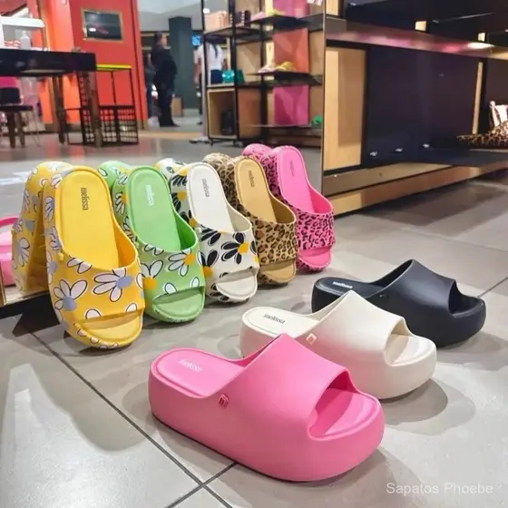 Sandálias Femininas Melissa 2025 com Sola Elevada Grossa e Antiderrapante, Calçados Casuais de Praia 2B8L