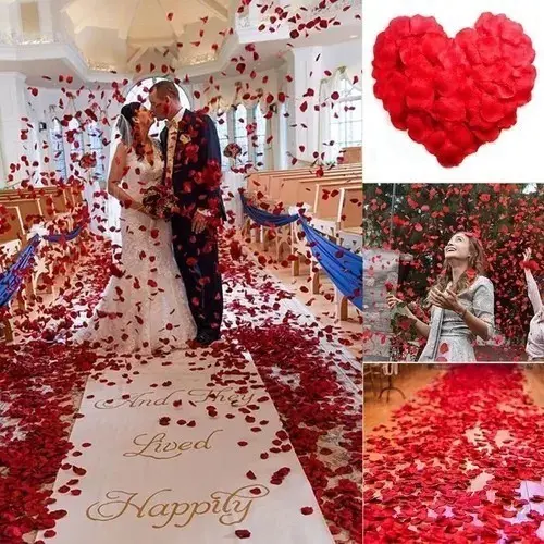 Pétalas De Rosas Artificial Vermelha Sofisticadas Parecidas Com Petalas Reais Perfeitas Casamento