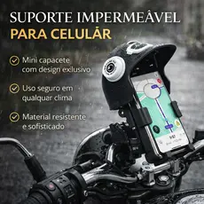 Suporte de Celular A Prova D'Água Para Moto e Bike Com Proteção Tipo Capacete Rotação 360°