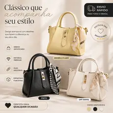 Bolsa Feminina Luxo Tiracolo Com Lenço Decorativo Retrô Elegante Compacta Para Dia A Dia Chic
