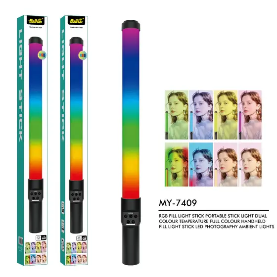 Bastao De Led Com Tripe 2.1M Barra De Luzes Para Videos Multicolorido