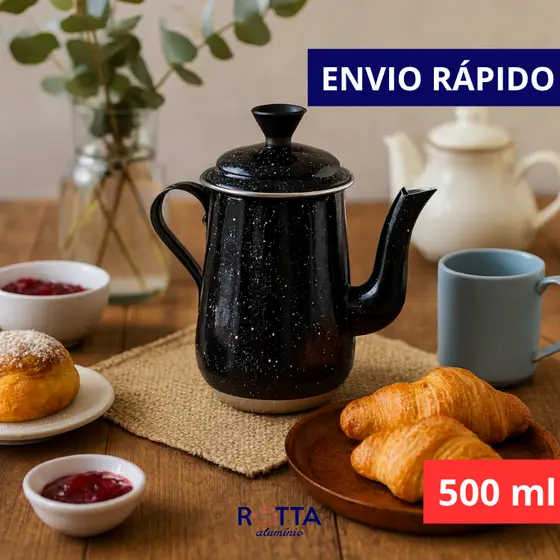 MINI BULE 500 ML DE ALUMÍNIO COM ALÇA INTEIRIÇA PARA CANTINHO DO CAFÉ SERVIR A MESA PORÇÃO INDIVIDUAL FERVEDOR