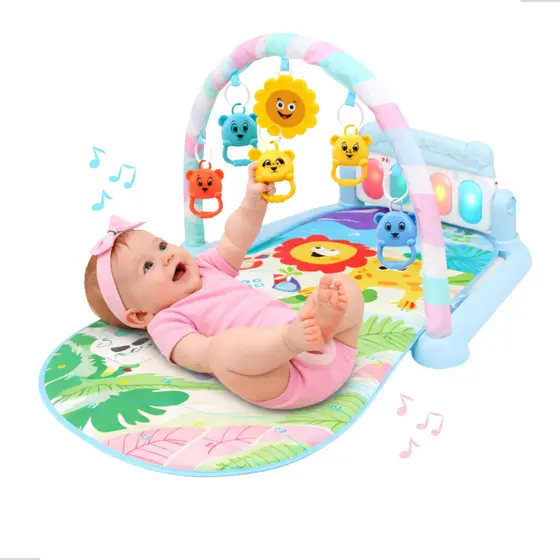 Tapete De Atividades Dino Musical Bebê Piano Interativo Ginásio Teclado Piano Com Som e Luzes