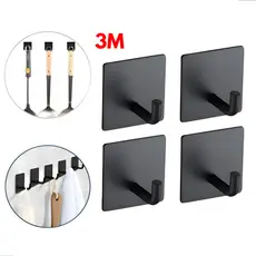 Kit 2/4/6 Gancho Inox Adesivo 3M Cabide Parede Autocolante Pendurar Chave Utensílios Resistente