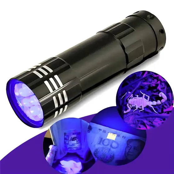 Lanterna Luz Negra Uv Detecta Nota Urina Seca Gel Escorpiao Ultravioleta