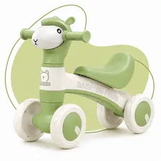 Bicicleta de Equilíbrio Infantil Ovelha 4 Rodas Andador Sem Pedal para Bebê Criança