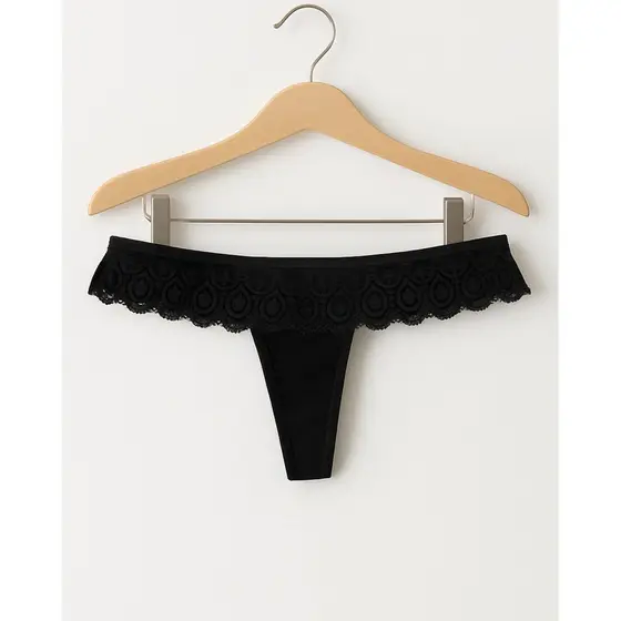 Kit com 10 Calcinhas Sensual Tipo Tanga Feita em Renda e Lycra na Poliamida - Cecília
